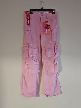 VIP Pastel Pink Wide-Leg Cargo Pants